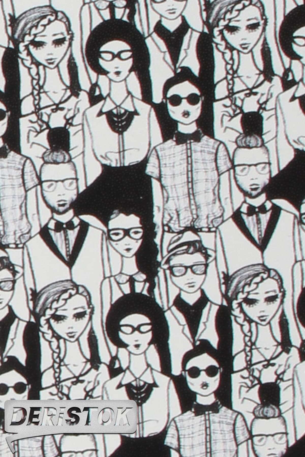 Dana Derisi Dijital Baskılı Vidala İnsan Desenli