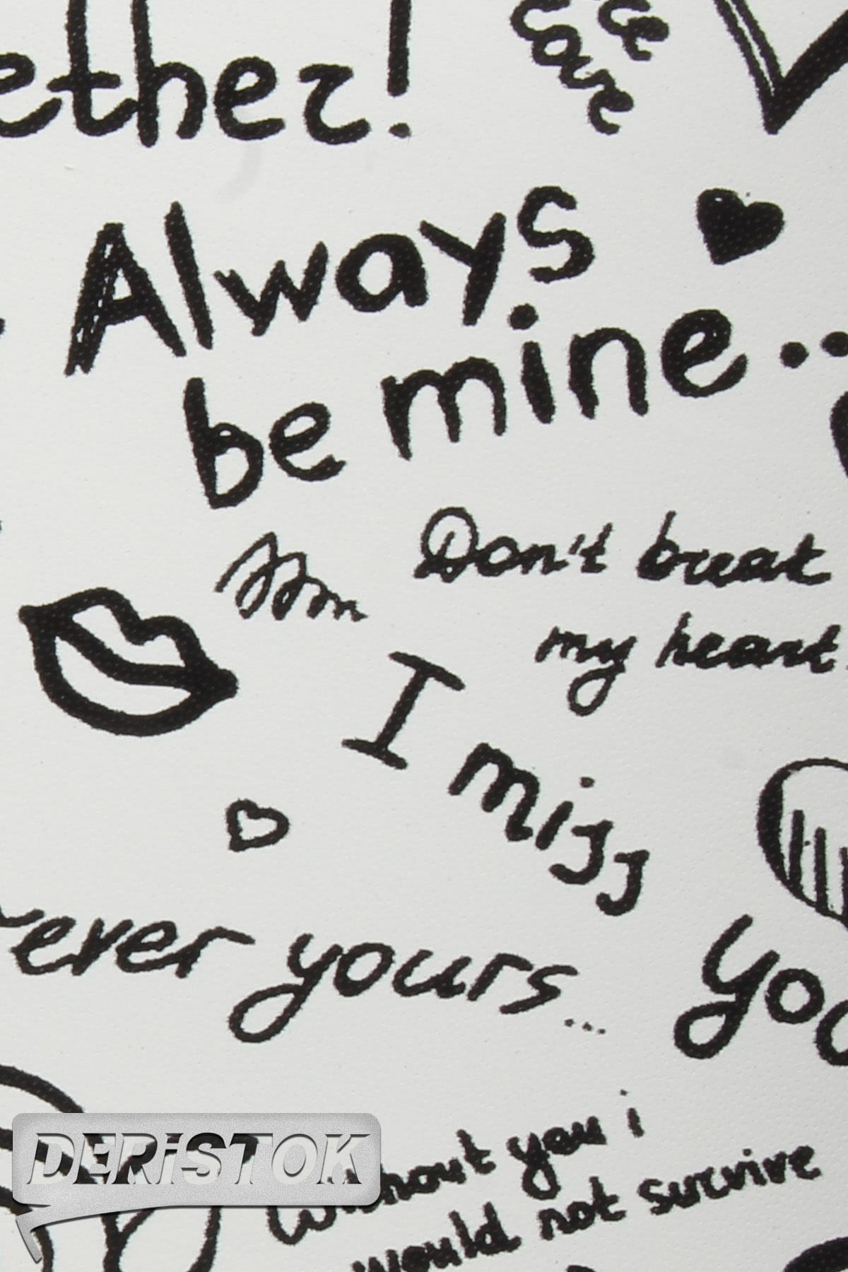 Dana Derisi Dijital Baskılı Vidala Siyah Beyaz - 1